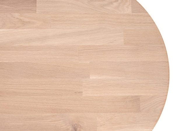 Round Tabletop Worktop Oak Select Natur, finger jointed lamellas, 26 mm, white oiled